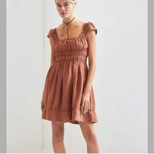 Anthropologie smocked waist mini dress